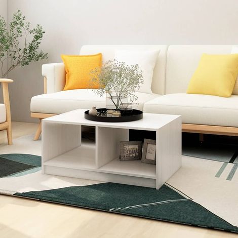 Mesa de centro de madera maciza de pino 75x50x33,5 cm (1/5)