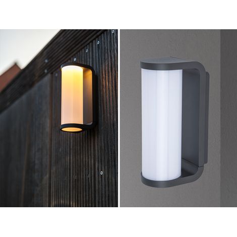 LED Außenwandleuchte ADALYN Schwarz, Glas-Zylinder IP44, 7x20cm (1/5)
