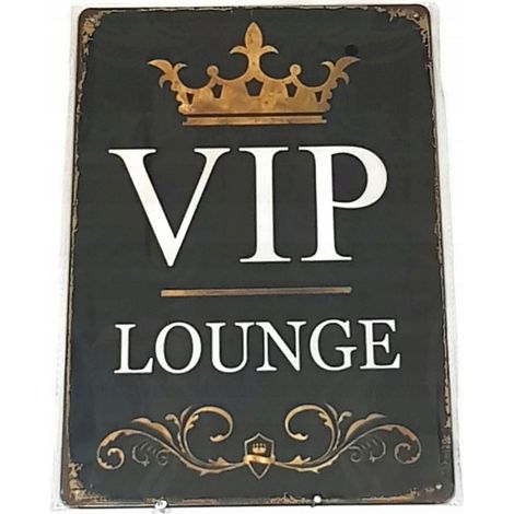 Dekorative Blechplakette für die VIP-Lounge