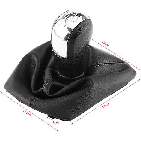 Pomello del cambio e cuffia a 5 marce Nero/Argento per Skoda Octavia 2004‑2012 (1/5)