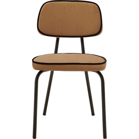 Chaise en Velours uni Dalila et passepoil noir YSABEAU (1/4)