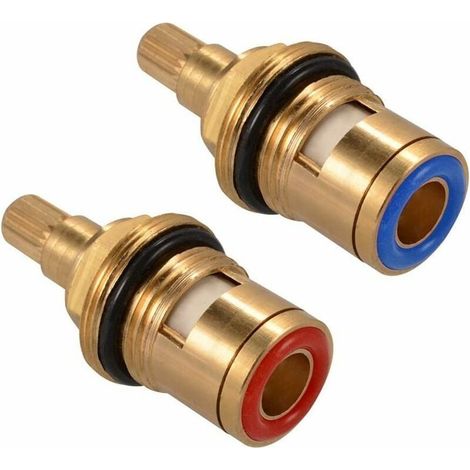 Tête de robinet céramique – Paire de cartouches universelles G 1/2' – 20 crans – 50 mm – Installation facile avec joint torique - 50mm- (1/5)