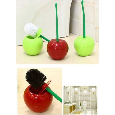 Brosse WC créative cerise rose, Support compact, Salle de bain Cuneary (1/5)
