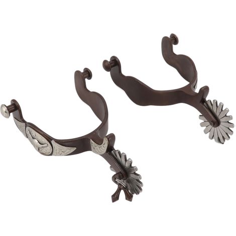 Éperons de cheval de Cowboy, équipement de sellerie rétro de jardin extérieur avec icône de vache, 2 pièces