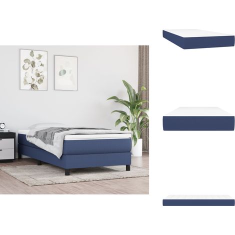 Matelas de lit à ressorts ensachés bleu 120x190x20 cm Tissu - Matelas Ensachés - Matelas À Ressorts - Matelas Confortable - Matelas Support Moyen - Literie (1/5)