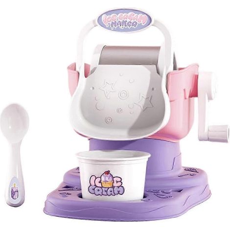 Machine à glace molle facile à utiliser pour enfants (2025) - Jouet éducatif portable à manivelle rose (1/5)