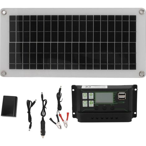 Kit panneau solaire 10W 18V haute efficacité, régulateur 20A, boîtier batterie pour voiture bateau extérieur (1/5)