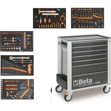 Beta BW 2400S 7/E-M Cassettiera mobile con assortimento in termoformati 309 Pz. - Antracite