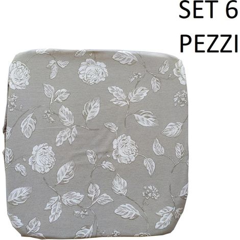 Cuscino Coprisedia Mollettone imbottito con fascia elastico GRIGIO FANTASIA 6 PEZZI (1/2)