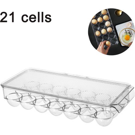 soporte para huevos, transparente, apilable, sin BPA, para refrigerador (1/5)