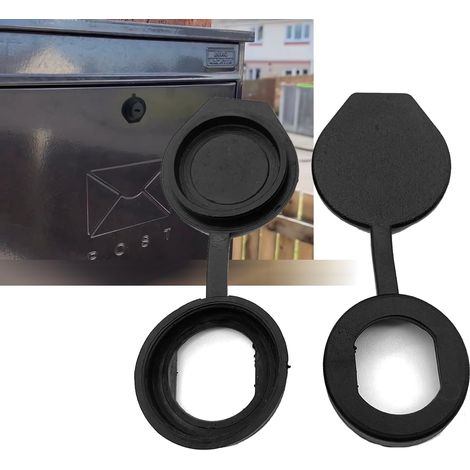Serrure pour boîte aux lettres de 16 mm - Serrure d'armoire - Serrure à cylindre - Couvercle étanche pour étanchéité et protection contre la rouille (noir, L) (1/5)