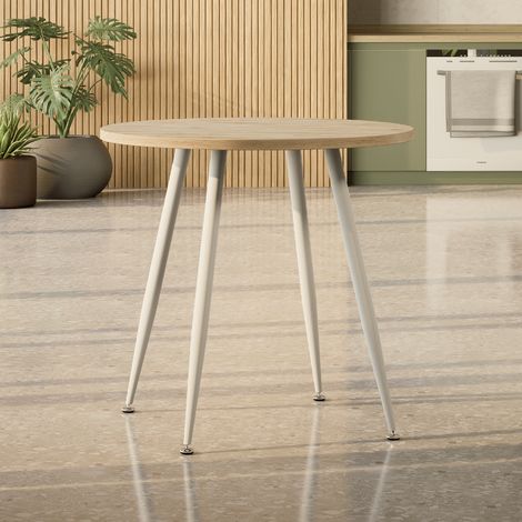 Mesa de comedor / cocina Corin 80x80x75 cm para 2 a 4 personas Tablero en melamina de 25 mm Patas metálicas blancas MOG Casa (1/5)