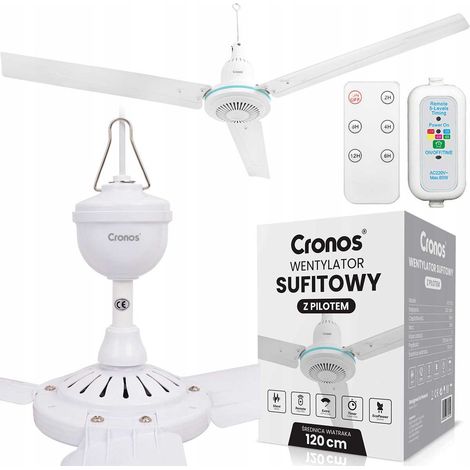 Ventilateur de plafond Cronos FC11-120 120 cm Blanc + Télécommande (1/5)