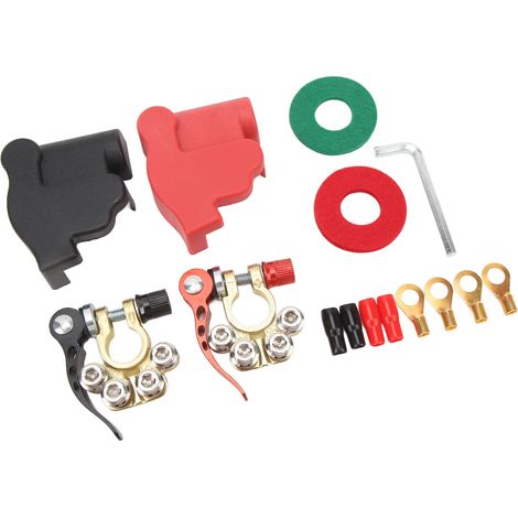 Connecteur de borne de batterie auto 2 pièces, noir rouge, pince cosse pour bateau remorque, type A SAE/JIS (1/5)