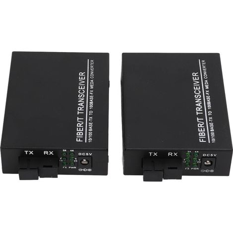 Convertisseur de média Ethernet Fibre Optique Monomode SFP 25KM Alimentation Externe 100-240V Prise UE (1/5)