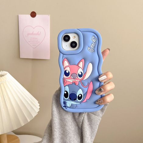 Stitch Silikonhülle - Kompatibel mit iPhone 11 Pro Max (blau) (1/2)