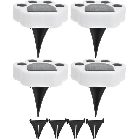 4 Solar-LED-Leuchten in Pfotenform zum Vergraben (1/5)
