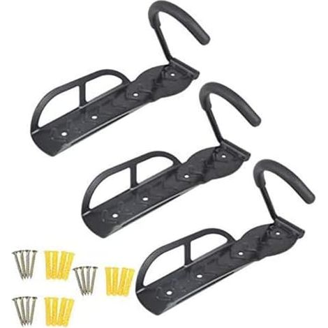 Lot de 3 supports muraux en acier pour vélo de montagne