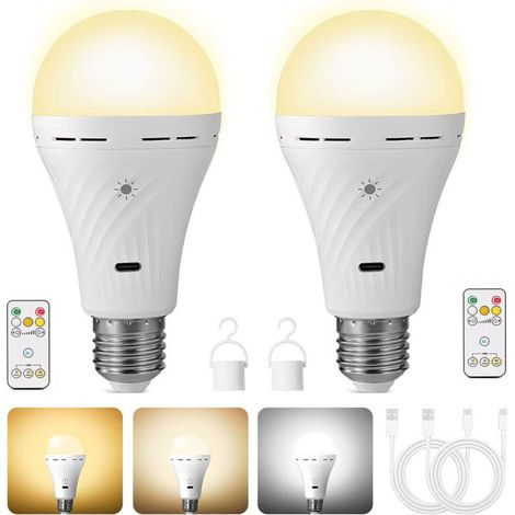 Wiederaufladbare USB-Glühbirne mit Fernbedienung, 2200-mAh-Akku, 3-stufigem Dimmer und Timer, E27-Sockel, drei Farbtemperaturen, LED-Lampe (1/4)