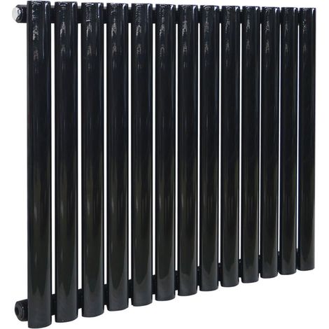 Warmehaus Black Oval Radiator Horizontal Single Panel 600x767mm