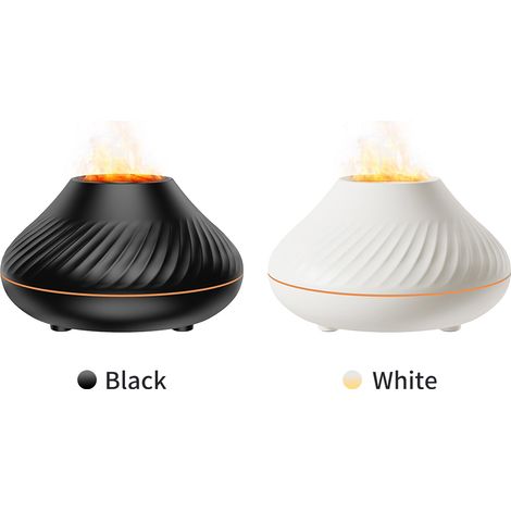 Humidificateur Personnel Aromathérapie Lampes Multicolores [Noir/Blanc] Capacité 130mL Éclairage 7 Colours Auto-Off USB Portée Maison Bureau (1/4)