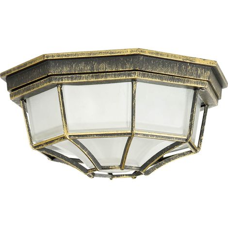 Lampada esterna della plafoniera Milano vetro metallo antikgold B: 26cm H: 26cm IP43 (1/4)