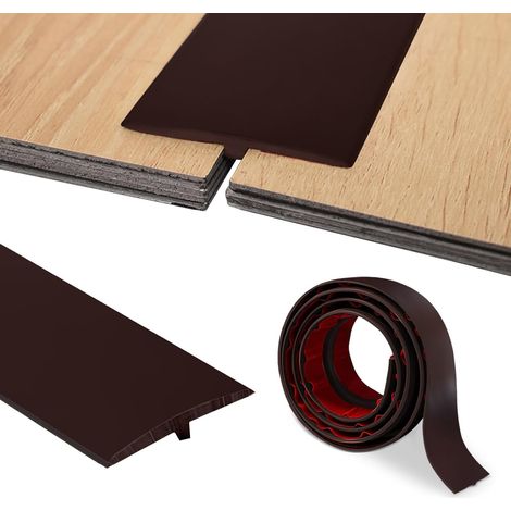 PVC T-Profile Threshold Bar Transition Profile Self-Adhesive 5 cm x 100 cm for Door Sills and Connecting Floors (1/5)