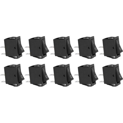 KCD3 2-Positionen-Kippschalter, 10er-Packung, Ein-/Ausschalter, silberne Anschlüsse, Haushaltszubehör, Zweiwegeschalter. (1/5)