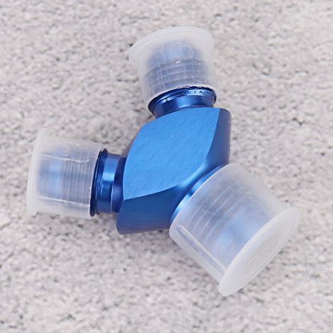 Adaptateur en Y à raccord évasé mâle 2X AN6 mâle vers AN6 6-AN mâle bleu (1/5)