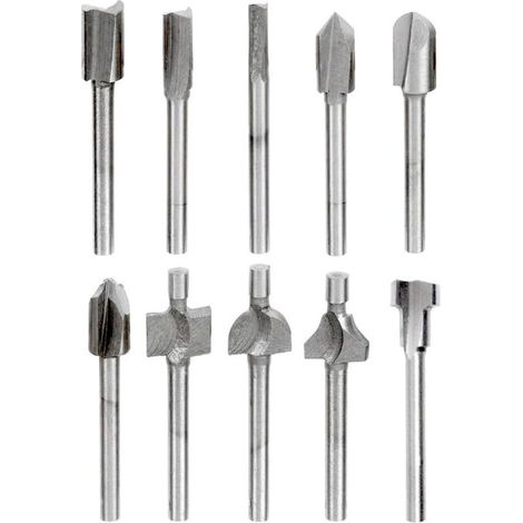 10pcs 3mm 1/8" Mini Queue HSS Menuisier Routeur Bits fraises à Bois Pour Dremel Foredom Rotatif Outil