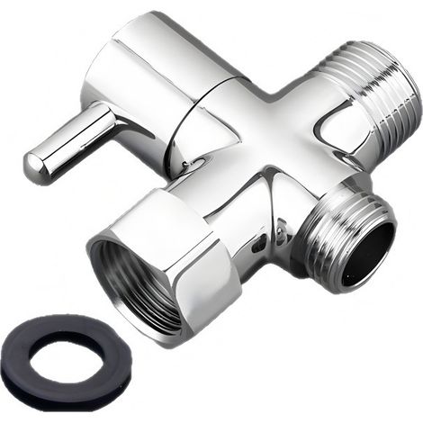 G1/2 3-Wege-Soupape, Robinet-WC 3-Wege, Umschalter für die Dusche G1/2 20 mm, Adapter für die Dusche, Drei-Wege-Ventil für die Dusche (1/5)