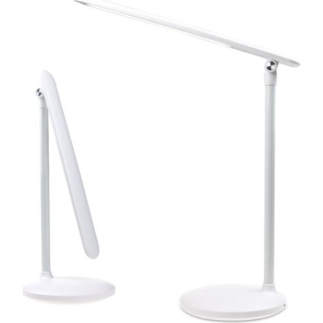 3 Couleurs Blanche Lampe de bureau à gradation infinie pour la maison intelligente Lampe de lecture pliante pour dortoir, rechargeable, pour la protection des yeux des étudiants