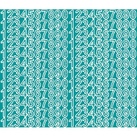 Autocollants chiffres 1,5 cm turquoise mat (1/2)
