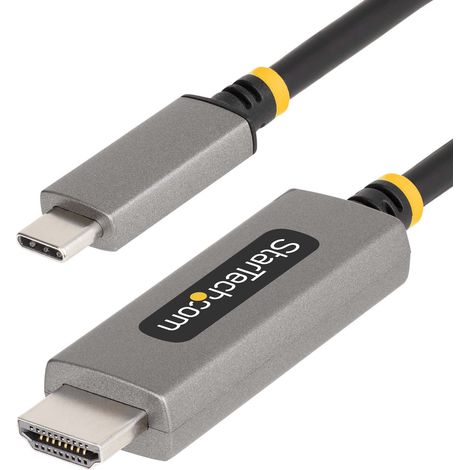 3ft 1m USB-C to HDMI Adapter Cable 8K StarTech.com Câble Adaptateur USB-C vers HDMI de 1m, 8K60Hz/4K144Hz/HDR10 - Câble adaptateur - 24 pin USB-C mâle pour HDMI mâle - 1 m - gris sidéral - support pou