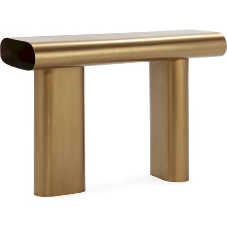 Console dorée en métal design sculptural - doré (1/4)