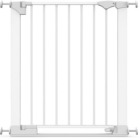 Safetots SafeStep Gate, White, 68cm - 75cm, Extra Low Walkthrough, Pressure Fit Safety Gate, Baby Gate for Stairs and Doors (1/5)