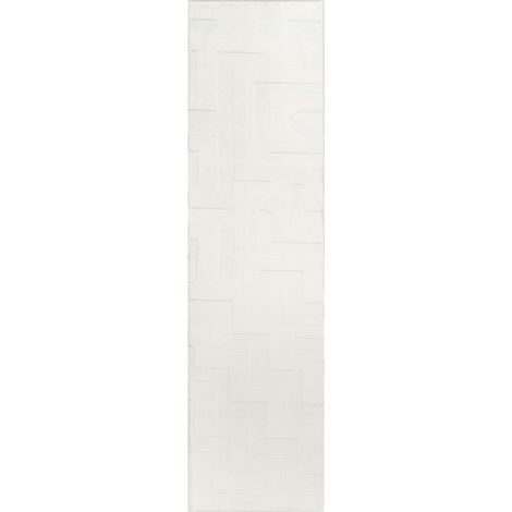 Runner Rug Off-White Jacquard 80 x 300 cm Low Pile Rectangular Shape Living Room Polyester Backing Modern GINGERA (1/5)