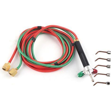 Kit de mini chalumeau à oxygène, micro-chalumeau de soudage à gaz oxygène-acétylène/butane avec 5 embouts pour la réparation de bijoux (1/5)