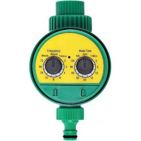 Automatischer Bewässerungstimer – 1/2- und 3/4-Zoll-Anschluss – Programmierbar bis zu 120 Minuten – Wasserdichter ABS-Kunststoff (1/5)