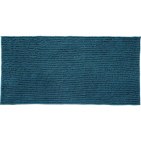 Tapis de bain chenille 60x180 en polyester uni canard 60x120cm