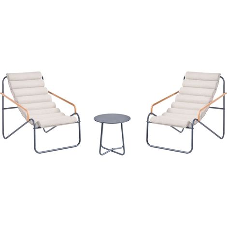 Lounge Set mit Tisch 2-Sitzer PASTO Metall Dunkelgrau