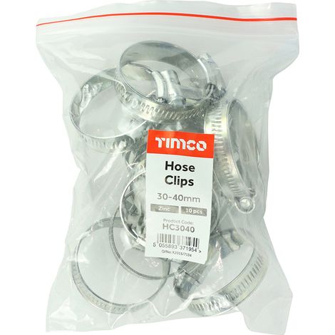 TIMCO Hose Clips Silver - 30-40mm