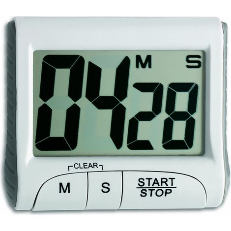Minuteur Cuisine Magnétique - Écran LCD 3 Pouces - Alarme Sonore Puissante - Compte à Rebours 1s à 99 Min - Support Rétractable Crochet Suspension Aimant - 1 Unité (1/5)