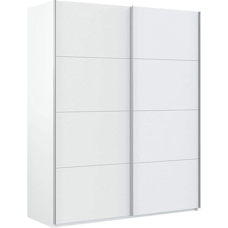 Armadio in legno con 2 ante scorrevoli bianco laccato h 220 cm "Made in Italy" -Small (1/4)