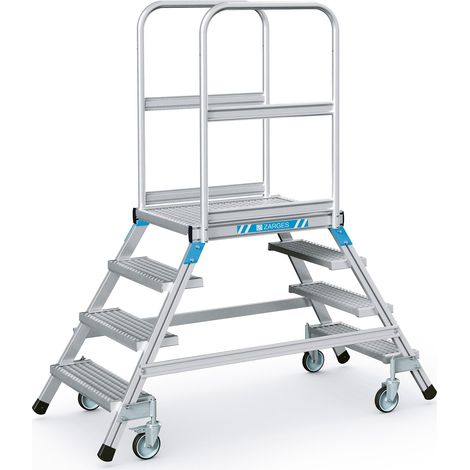 ZARGES Podesttreppe beidseitig 4 Stufen/Gitter (1/4)