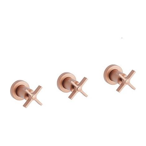 Douche Cross Road Encastre Melangeur 2 Sorties Or Rose Brosse Robinetterie CROSS ROAD - CRISTINA ONDYNA CR11434P (1/2)