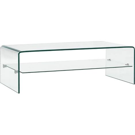 Les Tendances – Table basse rectangulaire en verre trempé 10mm – Dimensions L 98 x H 31 x P 45 cm – Design élégant pour tous les styles (1/4)