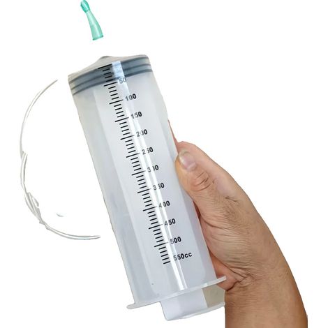 Siringa in plastica di grande capacità, ideale per uso di laboratorio, 550 ml, 1 set (1/2)