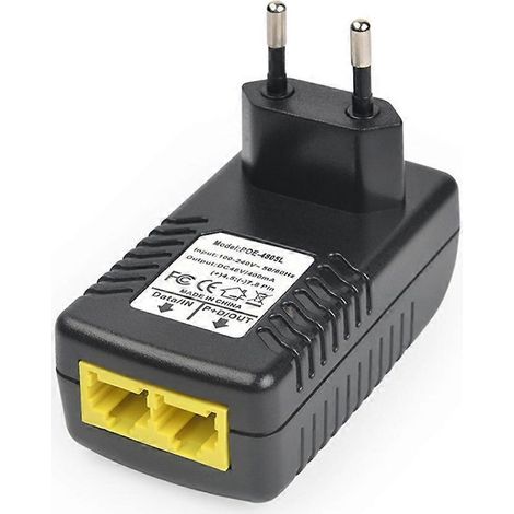 PoE-Injektor 100-240V AC, Ethernet-Adapter mit EU-Stecker, Wandnetzteil für IP-Netzwerke, 48V PoE-Netzteil, Netzwerkkabel im Lieferumfang enthalten.