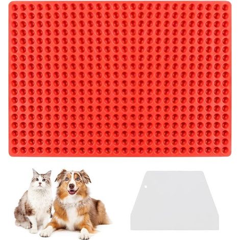 Mini stampo rotondo in silicone con 468 cavità per biscotti per cani, tappetino da forno e spatola riutilizzabili, adatto per dolcetti e gelatine (1/5)